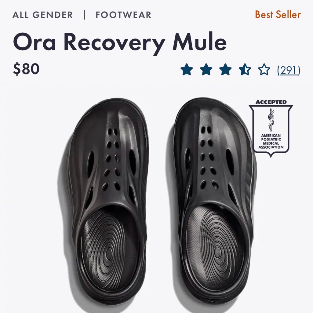 Ora Recovery Mule By Hoka Size 8 All Gender